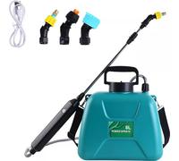 Pulvérisateur électrique à pression, 8L 2400mAh Pulvérisateur de jardin, pistolet télescopique, rechargeable, avec buses, pour le nettoyage par pulvérisation des plantes de jardin,Vert