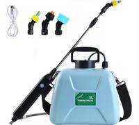 Pulvérisateur électrique à pression, 8L 2400mAh Pulvérisateur de jardin, pistolet télescopique, rechargeable, avec buses, pour le nettoyage par pulvérisation des plantes de jardin,Bleu