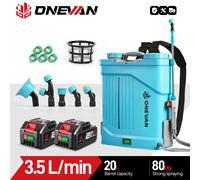 Pulvérisateur électrique ONEVAN 20L, agricole, sans fil, haute capacité, pulvérisateur à dos pour l'irrigation des jardins, outil compatible avec la batterie Makita 18V Without Battery