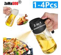 Pulvérisateur verseur d'huile 2 en 1, bouteille vide, récipient d'huile en plastique, distributeur de vaporisateur, cuisine Barbecue Camping ustensiles de cuisine 1-4 pièces Plastic Mix 4Pcs