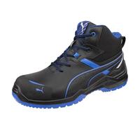 PUMA Krypton HIGH S3S ESD Chaussures de sécurité unisexes avec embout antidérapant, Extra large, noir, bleu, 41 EU