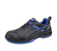 PUMA Krypton Low S3S ESD Chaussures de sécurité unisexes avec embout antidérapant, Extra large, noir, bleu, 43 EU