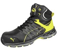 PUMA SAFETY Velocity 2.0 Chaussures de travail, de sécurité, pour homme, avec embout en fibre de verre, protection anti-perforation, antidérapantes, sans métal, pour homme, Noir/jaune/bleu nuit, 42 EU