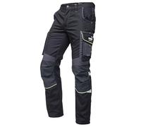 PUMA Workwear Precision X Pantalon de Travail pour Hommes, Nombreuses Poches & Genoux renforcés - Idéal pour Les Artisans, Les ouvriers de Production et de Construction - Noir/néon - Taille 58