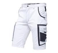 PUMA Workwear Precision X Short de Travail pour Hommes, Nombreuses Poches & Réflecteurs - Idéal pour Les Artisans, Les ouvriers de Production et de Construction - Blanc/Gris - Taille 50