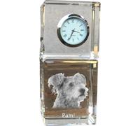 Pumi - horloge en cristal avec photo, photo de chien dans le cristal, horloge de table personnalisée de la marque Art-Dog