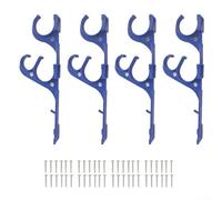 Pumixiy Abs Lot de 2 ou 4 crochets muraux résistants à la rouille pour organiser les poteaux télescopiques, les brosses et les outils d'extérieur Bleu
