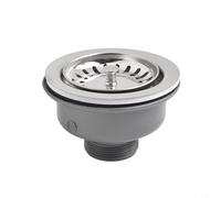 Pumixiy Bonde d'évier 110 mm pour lavabo de cuisine et salle de bain en acier inoxydable + PP PVC double couche avec joint en caoutchouc