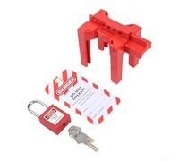Pumixiy Dispositif de verrouillage de vanne à boisseau sphérique réglable, pour tuyaux DN8-DN80, étiquette de sécurité ABS, avec cadenas, pour isolation du robinet d'eau, kit LOTO industriel (A)