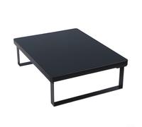 Pumixiy Étagère de four à micro-ondes en métal et bois avec pieds antidérapants pour cuisinière à induction, 40 x 30 x 8,5 cm, noir, blanc, jaune (noir)