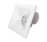 Pumixiy Ventilateur d'échappement carré blanc à montage mural ou plafond pour salle de bain, cuisine, buanderie, extracteur d'air silencieux, avec grille à peindre, installation facile, 220 V (20,3 cm