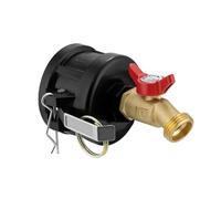 pumpumlia Adaptateur de sortie IBC 3/4 raccord de tuyau | Coupleur de robinet fileté de 5,1 cm, robinet en laiton, poignée de contrôle de l'eau, matériel de transfert de vidange