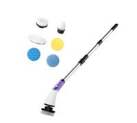 pumpumlia Brosse de douche en verre avec poignée d'extension, B | Brosse électrique rechargeable pour salle de bain, baignoire, comptoir, Touchups
