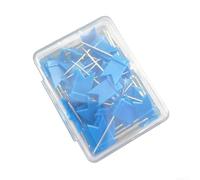 Punaises de Carte en Plastique et Métal 50pcs(blue) | Matériau plastique et métal, pointe acier solide, ne se plie pas, usage fréquent, résistance élevée