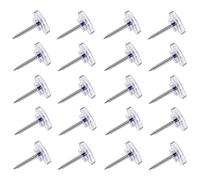 Punaises murales - GRANDSALEY - Pack 120 - Transparent - Tête plate 16 mm - Pointe acier