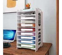 PUNCIA 10 Niveaux Organiseur de Bureau Banette Trieur Bac à Courrier Module de Rangement Organisateur de Papier Docunment Casier A4 Plateaux de Classement Fichier pour Bureau à Domicile