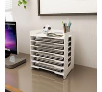 PUNCIA Organiseur de bureau à 7 niveaux, classeur, boîte aux lettres, module de rangement de papier, classeur A4, plateaux de rangement de fichiers pour le bureau à domicile Taille du produit : 33,5*2