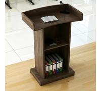 Pupitre de conférence en bois pour bureau ou événements, design durable, bureau de réception professionnel, assemblage facile, idéal pour les présentations et les conférences en public