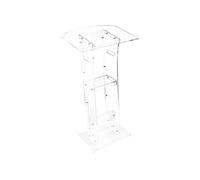 Pupitre de Conférence Podium en Acrylique 109cm Avec Etagère Rangement Pour Bureau