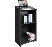 Pupitre debout Pupitre d'orateur - Bureau podium avec surface de lecture et étagère - Idéal pour l'église, le bureau et l'école - 600x360x1200mm - Capacité de charge 30kg - Design noir