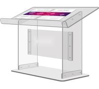 Pupitre en acrylique taille de la table (Lxl) 68,58x34,8cm - Podium moderne de style église 49,53 cm de hauteur - Kit de vis inclus - Idéal pour les églises, écoles, conférences de presse, amphithéâtr