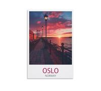 PuPLuM Oslo Norvège - Affiches de voyage vintage sur toile pour décoration d'intérieur, salon, 50 x 75 cm