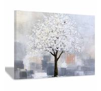 PUQAAEO Arbre de vie coloré Impression sur toile Lumières radiantes Vue sur l’arbre Affiche Murale Moderne Grande Abstrait Image,salon couloir moderne décor à la maison(Multicolore)-70x100cm Encadrée
