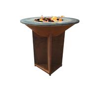 PUR LINE | Grand barbecue en acier corten avec grill | Barbecue d'extérieur avec grande grille de 100 cm de diamètre et finition résistante en acier Corten