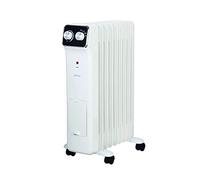 PUR LINE | Radiateur à bain d'huile 2000 W, 9 éléments, thermostat réglable, 3 niveaux de puissance - Radiateur à bain d'huile avec humidificateur et étendoir intégrés