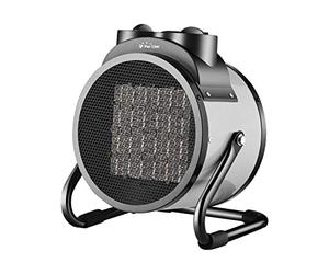 PUR LINE | Radiateur industriel céramique 3000 W avec thermostat réglable - Chauffage au sol industriel ultra-silencieux et basse consommation, design rétro gris