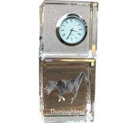 Pur-sang - horloge en cristal avec photo, photo de cheval en cristal, horloge de table personnalisée de la marque Art-Dog