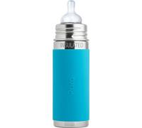 Pura Kiki biberon avec tétine biberon isolant, acier inoxydable avec housse en silicone Sleeve, 250 ml, sans plastique Aqua
