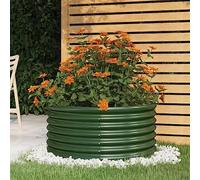 puraday Jardinière surélevée pour jardin - 80 x 80 x 36 cm - Jardinière surélevée en métal - Jardinière surélevée en acier - Jardinière pour légumes - Jardinière XXL - Vert