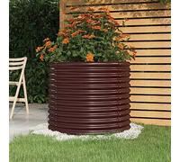 puraday Jardinière surélevée pour jardin - 80 x 80 x 68 cm - Jardinière pour légumes - Spirale d'herbes XXL - En métal - En acier - Marron