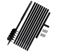 Puraday Tarière Métallique Avec Poignée De 120 Mm De Tuyau D'Extension De 9 M - Ensemble De Forets Métalliques - Tarière Pour Trous De Terre - Tarière Manuelle De Jardin - 1 Unité