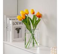 Puransen Vase à Fleurs en Acrylique Transparent - Décoratif et Unique pour Maison, Chambre, Bureau (Transparent - B)
