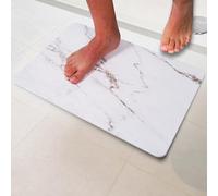 Pure 4Home Tapis de Bain Diatomite Antidérapant 60 x 39 cm | Sortie de Douche Super Absorbante Séchage Rapide | Pierre Naturelle Salle de Bain | Diatomite Stone Bath Mat (Turco Blanco)