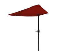 Pure Garden Demi-parasol de terrasse de 2,7 m - Ouverture facile en demi-cercle - Pour contre un mur, une véranda ou un mobilier de balcon (rouge)