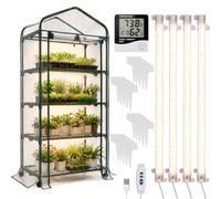 Pure Garden Serre avec Lampes de Culture pour Plantes d'intérieur, 69,22 x | Serre d'intérieur à 4 niveaux avec lampes de culture à spectre complet pour démarrage des graines avec minuterie