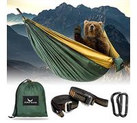 PURE HANG Hamac de Camping de qualité supérieure Ultra léger en Soie de Parachute Charge maximale : 300 kg 275 x 140 cm avec Crochet de Fixation avec Mousqueton pour Plage, Jardin,