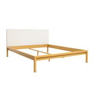 Pure Lit acier laqué époxy sable or avec tête de lit rembourrée Hans Hansen L 200 cm Velvet ocre - H HANSEN H639 2 G Z 639 BZ 02