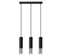 Pure lume Lustre cylindrique 3 lampes - Noir