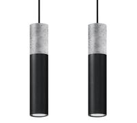 Pure Lume suspension béton VALERO 2 noire 2xGU10 loft