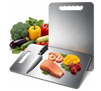 Pure Titanium Chopping Board, Antibacterial Cutting Board (30 × 20 cm) | 100% pure titanium | antibacterial & non-porous | dishwasher safe | double-sided | lightweight for home & camping