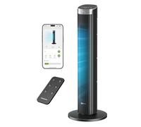 Pureborne Ventilateur Colonne Silencieux 23 dB, 36 Inch / 91.4 cm, Smart Ventilateur sur Pied Oscillation 90°, 4 Vitesses & 4 Modes, Minuterie 12H, pour Chambre à Coucher, Noir