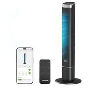 Pureborne Ventilateur Colonne Silencieux 23 dB, 42 Inch / 109 cm, Smart Ventilateur sur Pied Oscillation 90°, 4 Vitesses & 4 Modes, Minuterie 12H, pour Chambre à Coucher, Noir