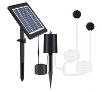 PureBowlic Aérateur de bassin solaire / 3 W / 6 V / avec 3 modes, jusqu'à 72 h de fonctionnement, //Pompe à air solaire pour étangs de jardin, aquariums, kit d'oxygénateur portable //