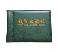PureBowlic Album de rangement pour pièces de monnaie, jetons, médaillons, badges, classeur portable avec poignées de 35 x 40 mm, compact, 135 x 97 mm, couleur aléatoire, léger (vert)