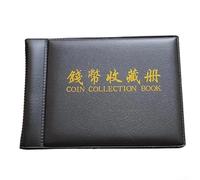 PureBowlic Album de rangement pour pièces de monnaie, jetons, médaillons, badges, classeur portable avec poignées de 35 x 40 mm, compact, 135 x 97 mm, couleur aléatoire, léger (noir)