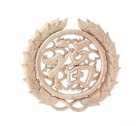 PureBowlic Applique florale en bois ovale pour meubles 20 cm | Motif floral complexe, améliore l'élégance des meubles, convient aux armoires, tables, lits, facile à coller (style 2 : 20 cm